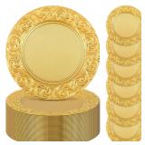 Uiifan 50 Pcs Gold Charger Plates Bulk 13'' Antiqu