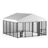 LOVMOR 10' x 10' Outdoor Dog Kennel with Roof for
