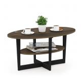 Furinno Coffee Table, 1-Pack, Columbia Walnut/Blac