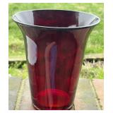 8' RED RUBY FLOWER VASE / LQQK AT PICTURES