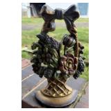 1930 HUBLEY CAST IRON FLOWER BASKET DOORSTOP