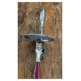 1933 VINTAGE A & J EGG BEATER RED WOOD HANDLE