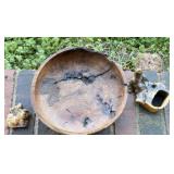 9' BUR OAK BURL WOOD BOWL / 2 Smaller Pieces