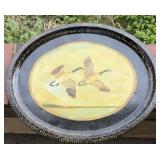 17' LARGE METAL OVAL TRAY GEESE FLYING /ships