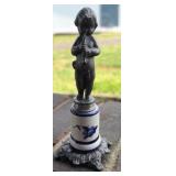 ITALIAN PEWTER CHERUB FIGURINE / Delft ???