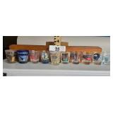 COLLECTION OF 10 SOUVENIR SHOT GLASSES /ships