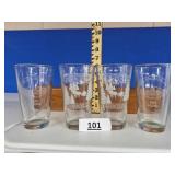 4 Olde Hickory Brewery Pint Glasses /  Hickory, NC