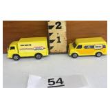 2 GORGI ADVERTISING TOY TRUCKS RYDER HERTZ