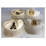 4 USED US ARMY WEST POINT CAPS / ships