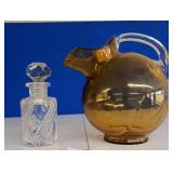 GLASS CRYSTAL PERFUME BOTTLE / BALL PITCHER
