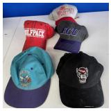 5 College & Sports Caps  NC State, ECU / Hornets