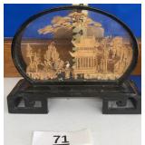 CHINESE CORK DIORAMA CARVING DISPLAY / SHIPS