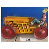 MARX TIN LITHOGRAPH TOY TRACTOR W/ DRIVER