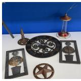 RUSTIC FARMHOUSE DECOR / Clock / feeder / Star
