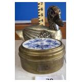 BRASS TRINKET BOX AND JEWELRY BOX / SHIPS