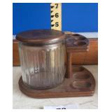 Vintage Mid-Century Wooden Pipe Caddy Smoking
