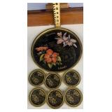 MCM HAWAIIAN ISLANDS METAL SERVING TRAY & 6