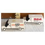 2 VINTAGE ADVERTISING DESK CLOCKS / ships