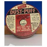 1 DUST PUFF ADVERTISING EARLY 1900S TIN  ships
