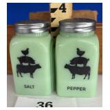 JADEITE FARM ANIMAL STACK SALT AND PEPPER SET