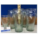Lot of 6 Coca-Cola Georgia Green Drinking Glasses