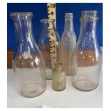 5 VINTAGE BOTTLES / DAIRY / SODA / ships