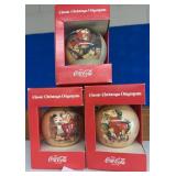 3 COCA COLA CLASSIC CHRISTMAS ORNAMENTS