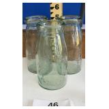 3 EMBOSSED NEWER GLASS DAIRY BOTTLES / ships