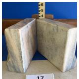 PAIR OF CARVED STONE BOOK ENDS / alabaster????