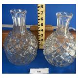 PAIR OF PRESSED GLASS PINEAPPLE SHAPED BOTTLE VASE