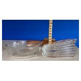 Clear Glass Divided Serving Bowl & Dishes NO SHIP