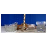 Clear Glass Mixing Bowls Pressed Glass NO SHIP