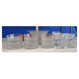 CLEAR PRESSED GLASS DESSERT SERVING SET