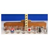 Lot of 8 Assorted & Souvenir Shot Glasses