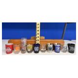 Lot of 10 Sports Souvenir Shot Glasses
