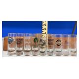 Lot of 9 Ski Resort & Western Shot Glasses
