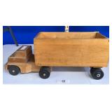 Vintage Handmade Wooden Toy Dump Truck