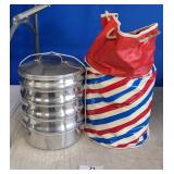 Vintage Stacking Metal Food Carrier
