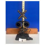 Vintage railroad crossing signal lamp