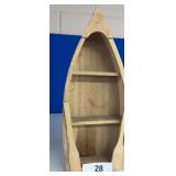 15' WOODEN BOAT SHELF FOR TRINKETS / SHIPS