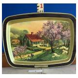 1970's COURIER & IVES AMERICAN HOMESTEAD TRAY