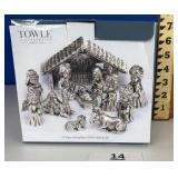 12 TOWLE PIECES SILVER-PLATE NATIVITY SET /ships