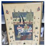 38' x 48' Large Mughal-Style Indian Court Painting