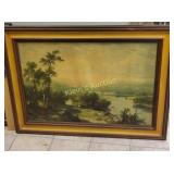 vtg landscape scene print 48" x 35"