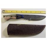 hand made fixed blade hunting knife w/sheath