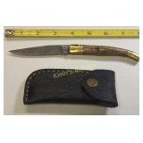 laguiole bougna style pocket knife w/sheath