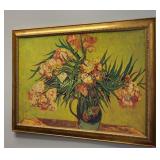 Vincent van gogh litho vase w/ oleanders & books