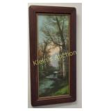 H.L. Herley the reflecting river litho in antique