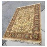 regal gold n beige.chry wd rug vintage  94" X 63"