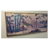 large 6 panel print copy of Peacocks & bamboo